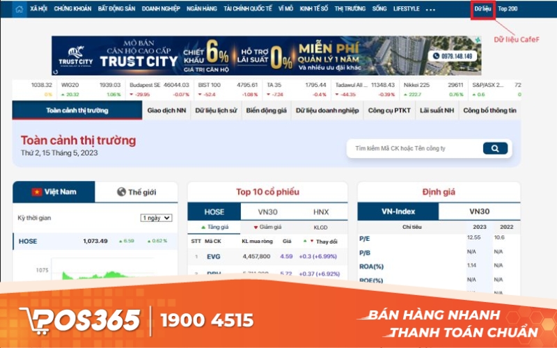 CafeF - Cập nhật tin tức và bảng giá chứng khoán trực tuyến