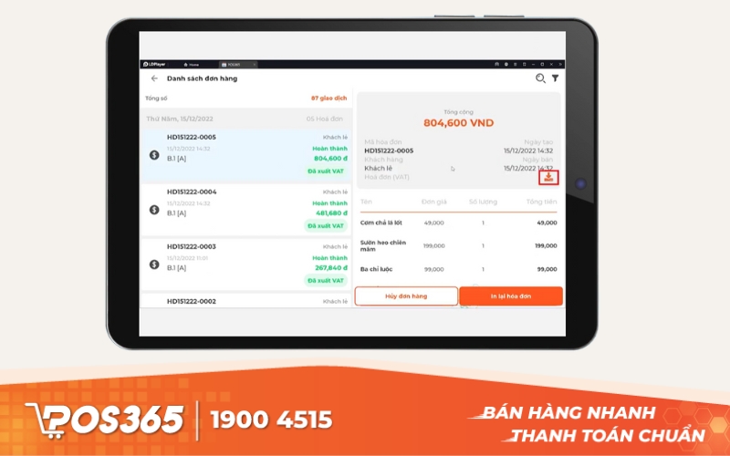 Bước 4. Xuất và in hóa đơn điện tử