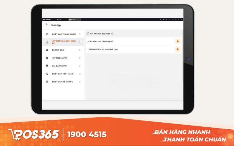 Bước 2. Thiết lập kết nối hóa đơn điện tử