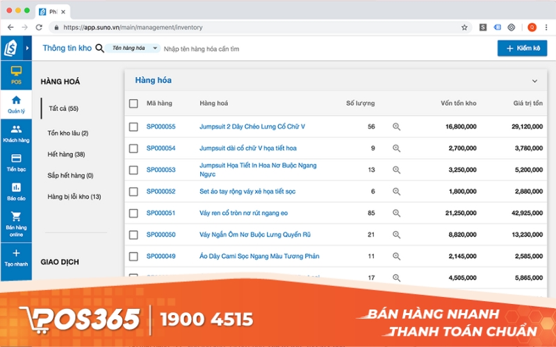 Suno - Phần mềm bán hàng đơn giản, giá mềm