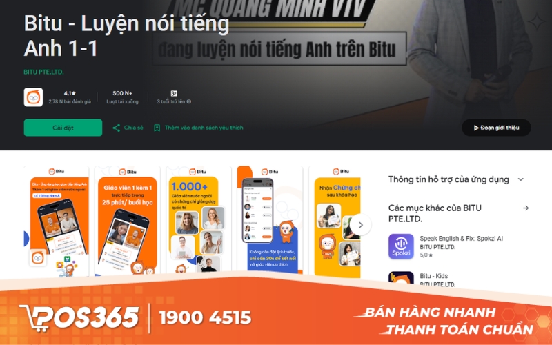 Bitu - Ứng dụng học nói tiếng Anh 1 kèm 1