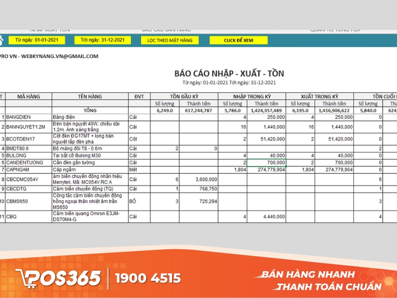 BanhangExcel - phần mềm bán hàng excel đơn giản