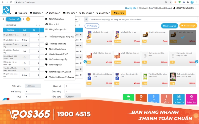 Phần mềm bán hàng vĩnh viễn DanTrisoft