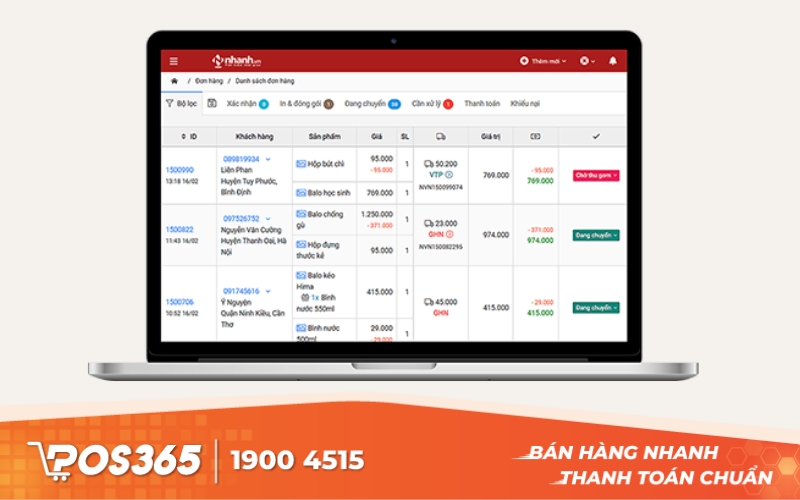 Công cụ quản lý bán hàng nhiều chi nhánh Nhanh.vn