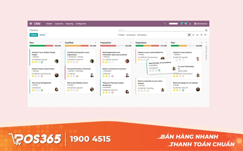 Phần mềm ERP quản lý kho linh hoạt Odoo