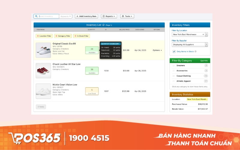 Phần mềm quản lý kho hàng hóa SalesBinder