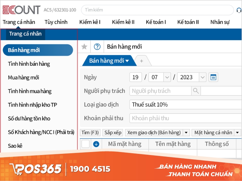 Ecount ERP - nền tảng quản lý tồn kho chi tiết