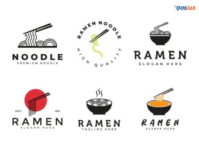 Logo hình bát mì cách điệu kích thích cảm giác thèm ăn