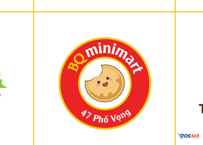 Logo trong vòng tròn cùng biểu tượng, tên quán và địa chỉ