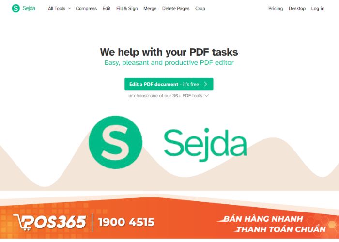 Chỉnh sửa bản pdf gốc bằng Sejda mà không cần tải ứng dụng nặng máy