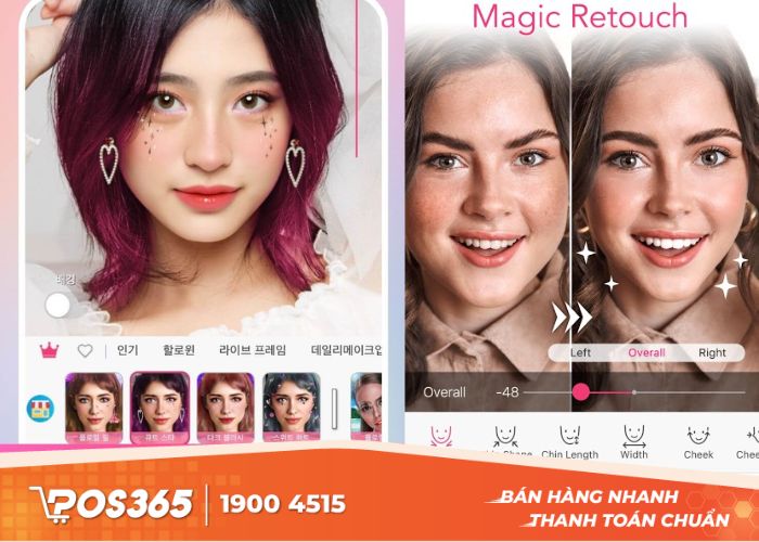 Thay đổi kiểu tóc, phong cách trang điểm đơn giản với Youcam Makeup
