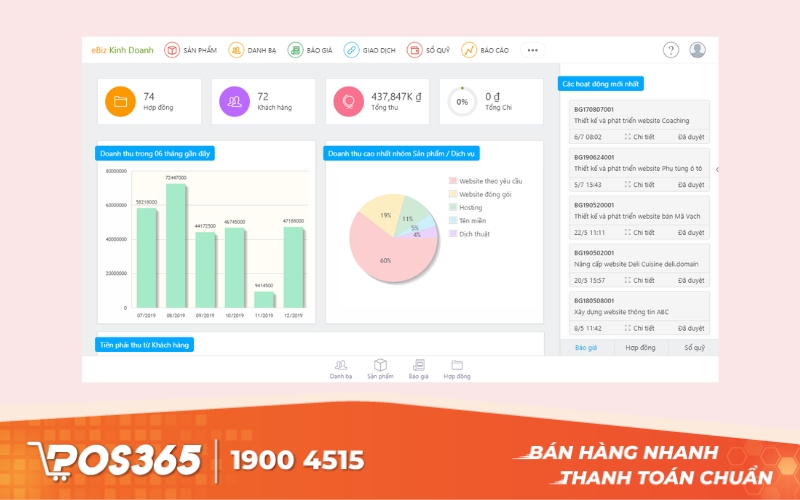 Ebiz - Phần mềm quán ăn kết hợp quản lý kho