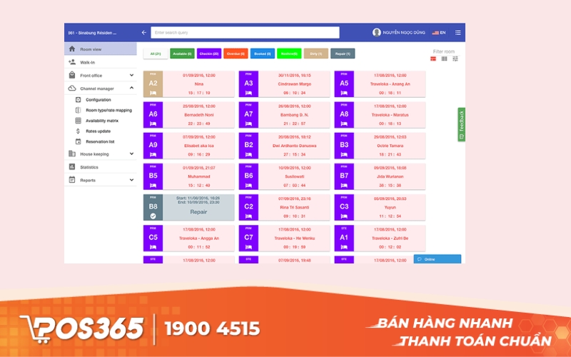 Phần mềm quản lý homestay EzCloudhotel