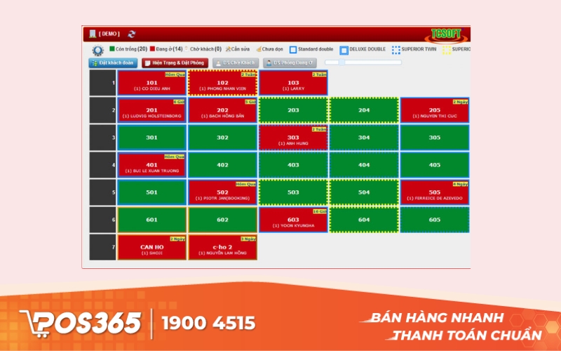 TCSoft Hotel -  Hệ thống quản lý phòng khách sạn offline giá rẻ