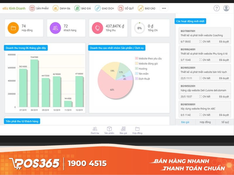 Ebiz - web hỗ trợ quản lý kho giao diện đơn giản
