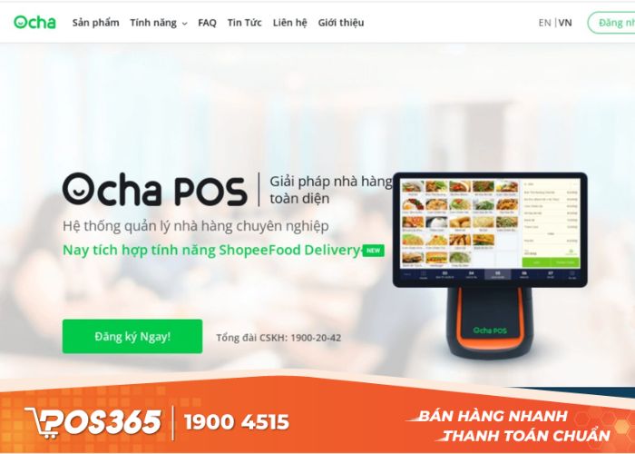 Ocha Pos có hỗ trợ các kênh bán hàng online như ShopeeFood