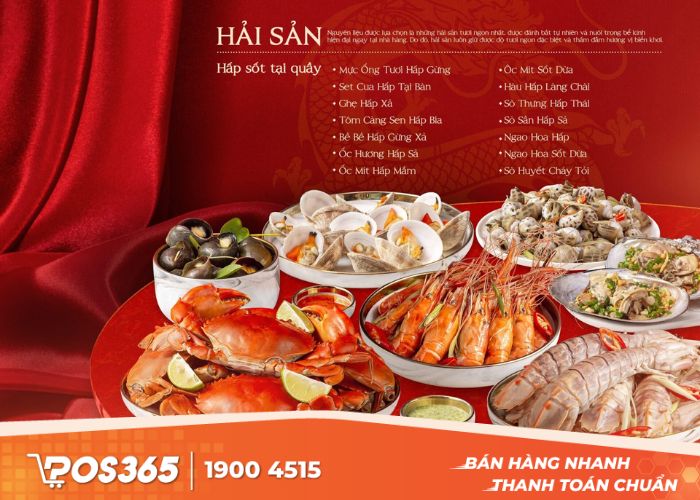 Menu buffet nhà hàng hải sản