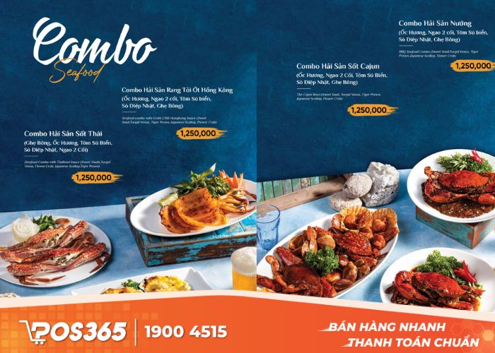Mẫu menu cho nhà hàng hải sản ven biển