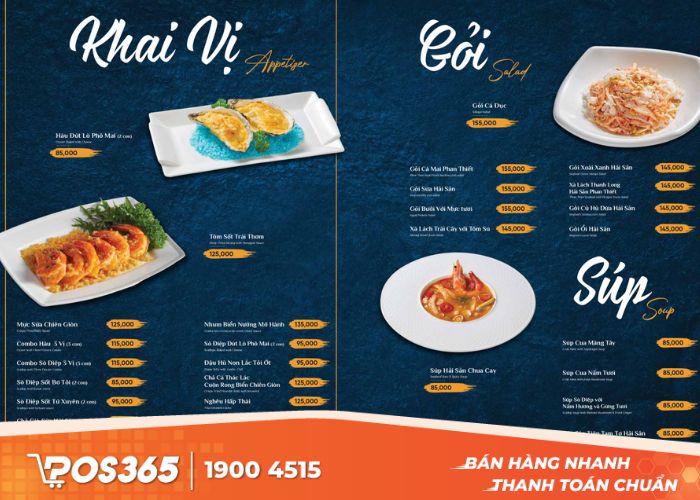 Menu kết hợp hải sản với rượu