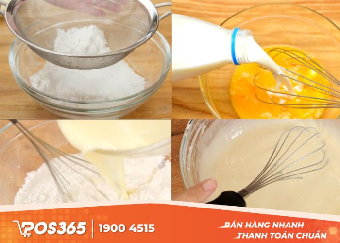 Công đoạn làm bột bánh