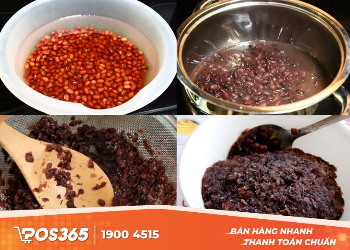 Công đoạn làm nhân đậu đỏ