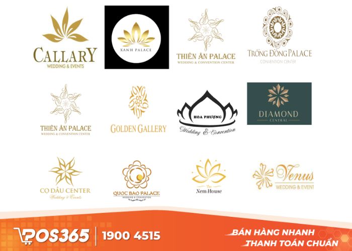 Logo nhà hàng tổ chức tiệc cưới hình bông hoa