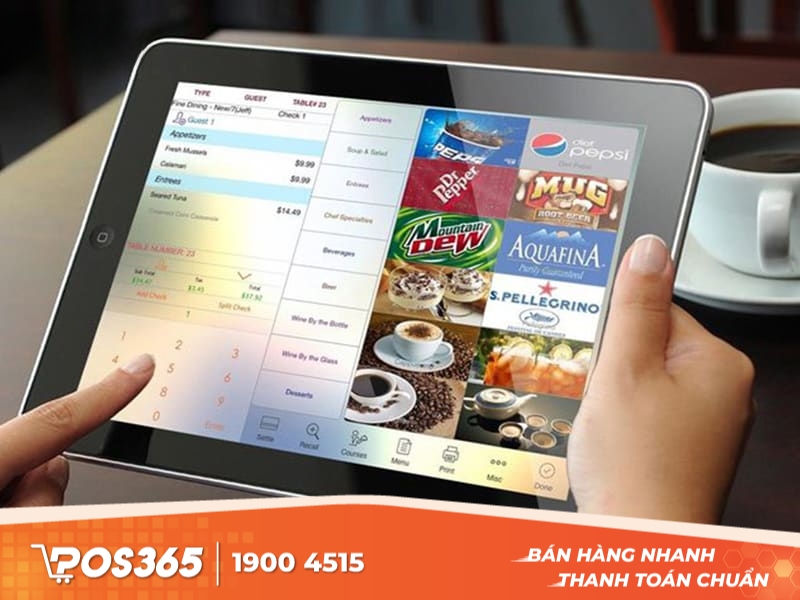 Menu điện tử trên máy tính bảng