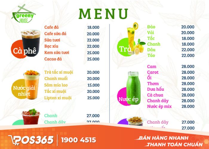 Thực đơn rực rỡ sắc màu cho các quán phong cách energy