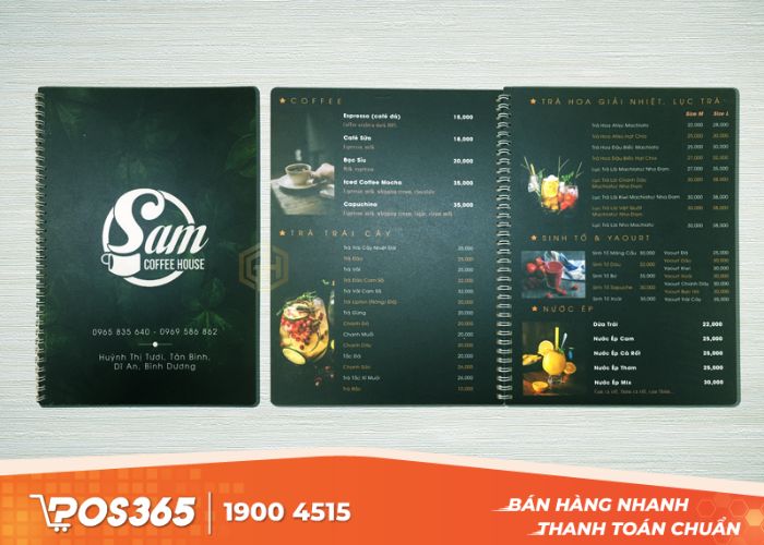 Thực đơn quán cafe phong các acoustic