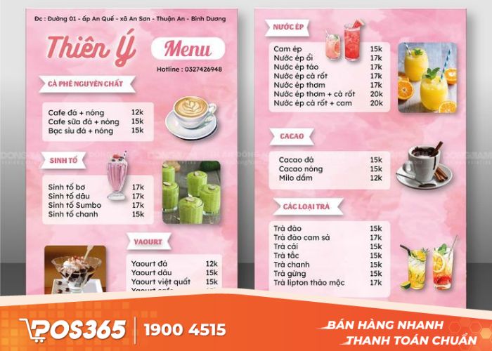 Menu đáng yêu cho các quán cà phê thú cưng