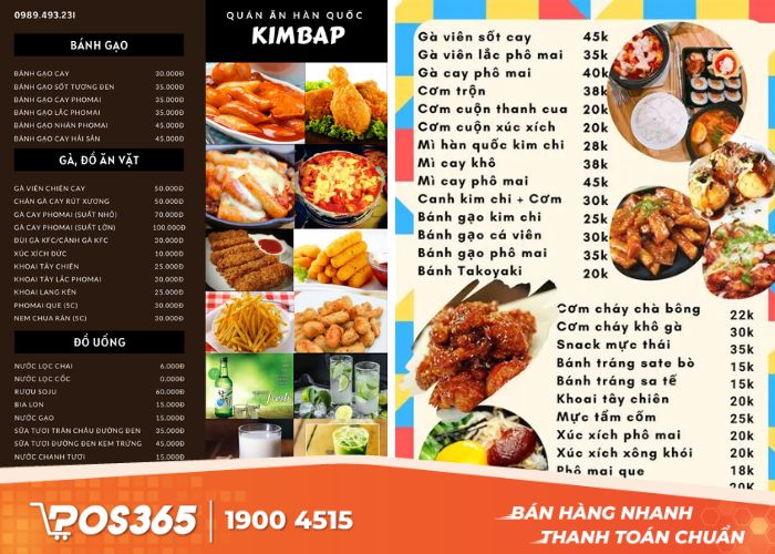 Xây dựng menu thực đơn phong phú, đa dạng