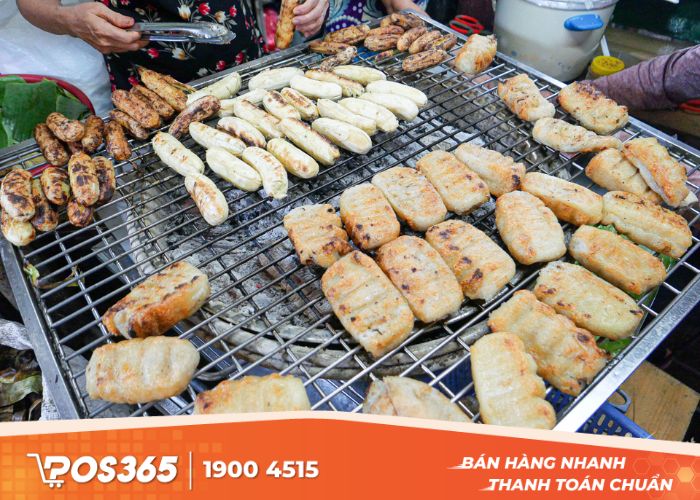 Chuối nếp nướng quán bà Hai