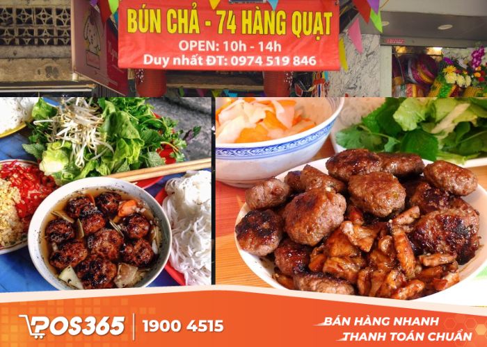 Bún chả hàng Quạt nổi tiếng