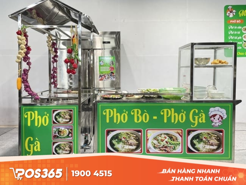 Quầy bán phở tủ kính 2 tầng