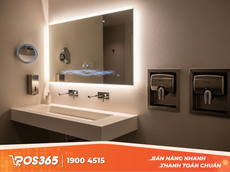 Nhà vệ sinh công nghệ cao với đèn cảm biến
