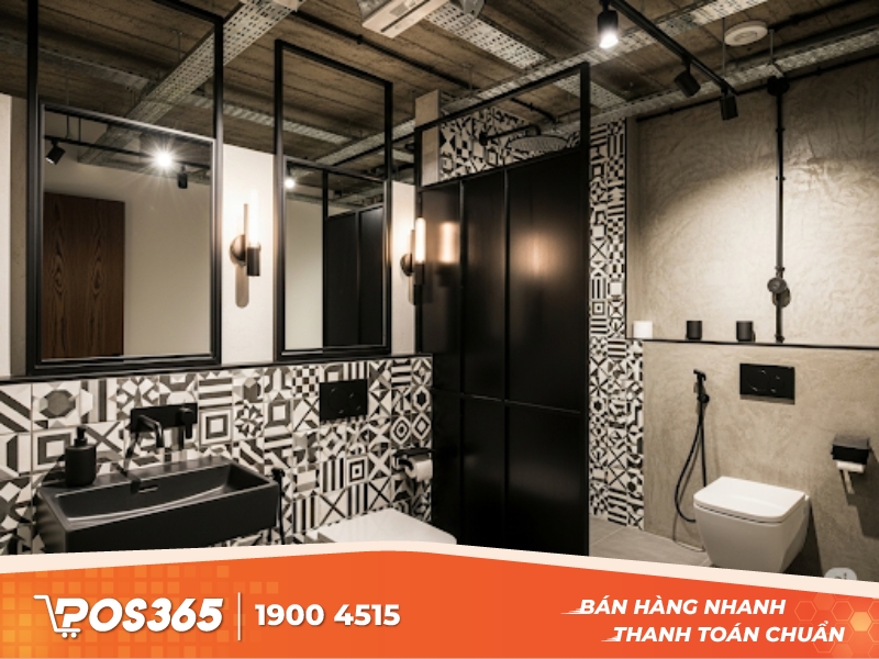 Nhà vệ sinh phong cách công nghiệp (Industrial)