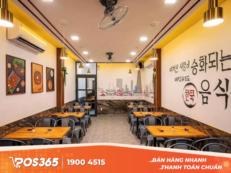 Thiết kế quán ăn Hàn Quốc với bố cục khoa học