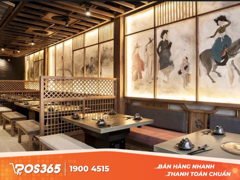  Thiết kế quán ăn Hàn Quốc phong cách nội thất gỗ
