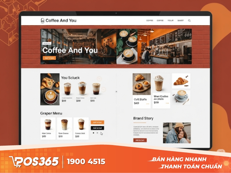Mẫu Coffee And You – Thiết kế nổi bật dành cho quán cà phê và đồ uống