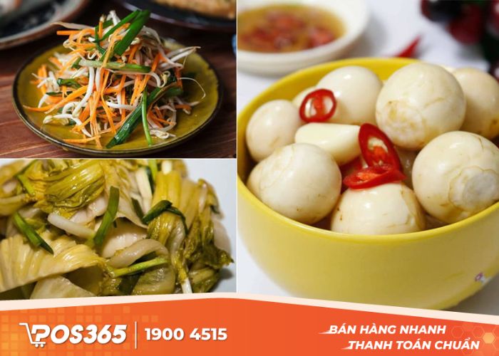 Các món ăn phụ từ lạc, dưa, cà