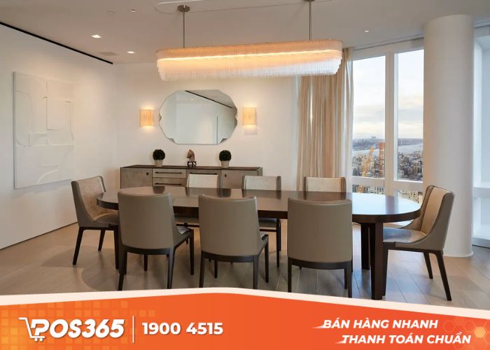Trang trí nhà hàng bằng gương