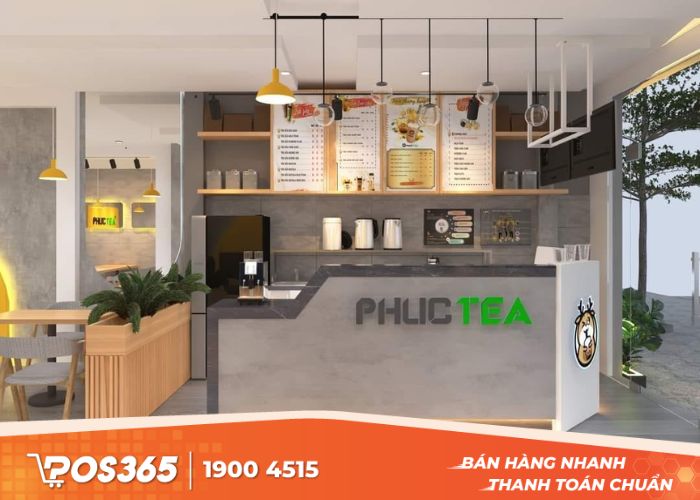 Quầy thu ngân quán trà sữa