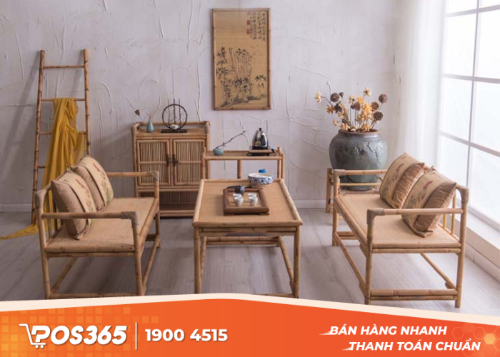 Bàn ghế chất liệu mây tre đan