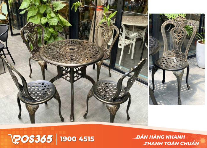 Các loại bàn ghế chất liệu nhôm đúc