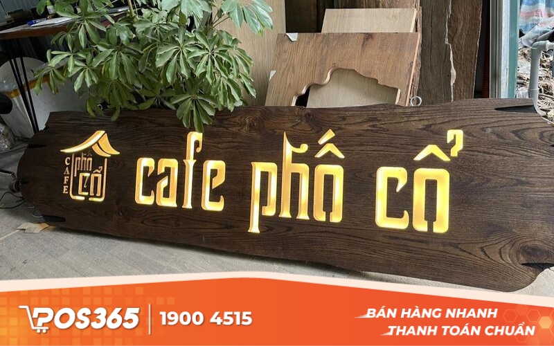 Bảng hiệu gỗ mộc mạc