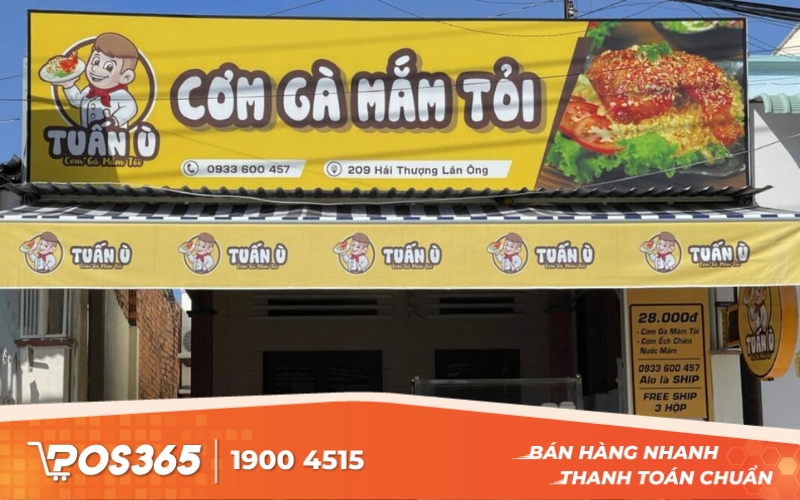 Bảng hiệu kết hợp hình ảnh món ăn