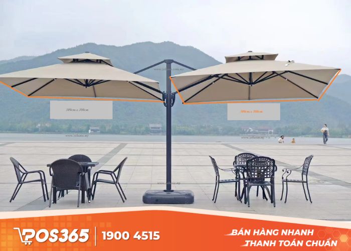 Dù đôi che nắng quán cafe