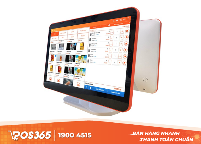 Máy tính tiền quán cà phê HĐH Windows 2 màn hình