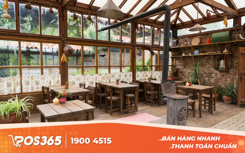 Mô hình quán cafe ngoài trời kiểu dáng vintage