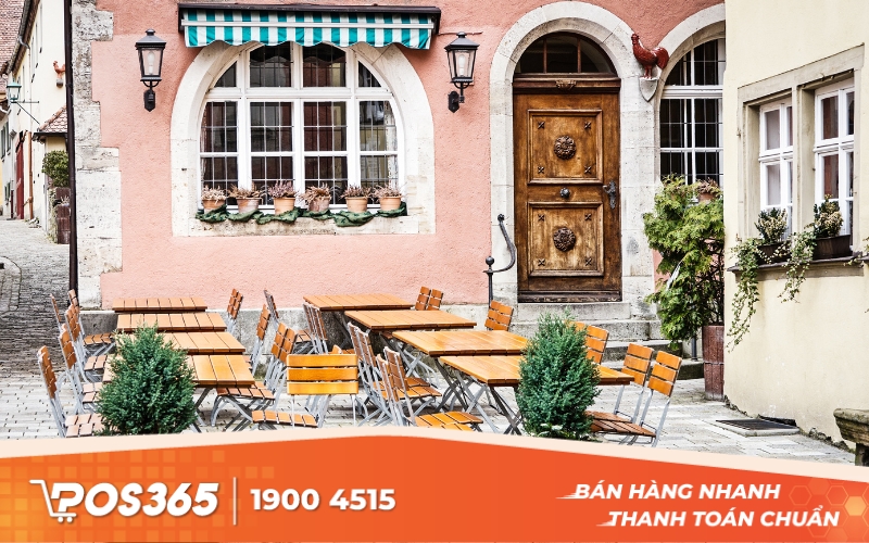 Thiết kế quán cà phê ngoài trời kiểu Pháp